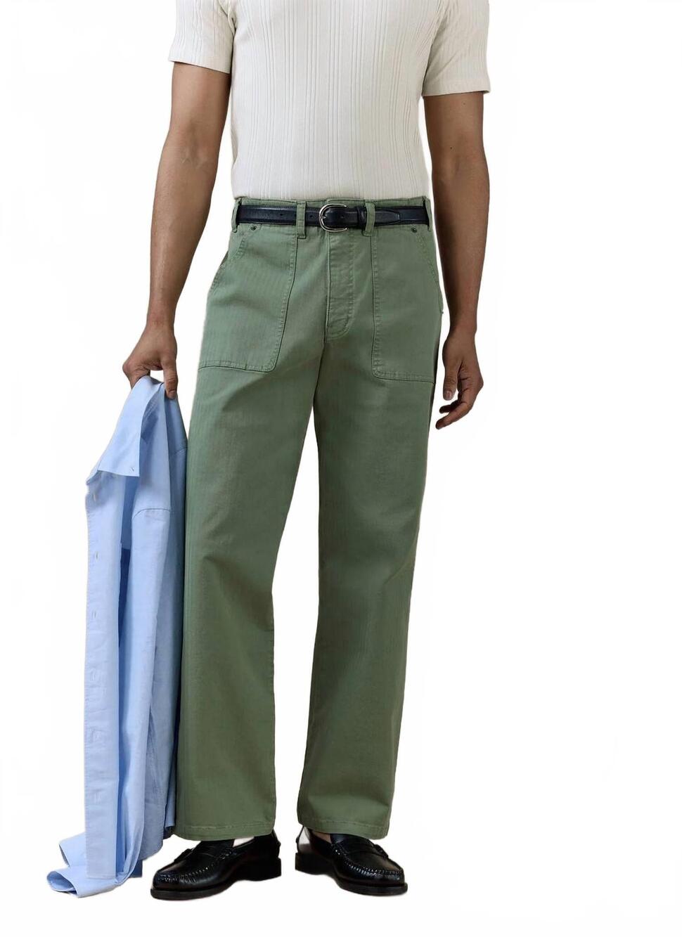 NEW PERCIVAL men's lungo carpenter trouser in sage